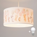 Brilagi - LED żyrandol dziecięcy na przewodzie BOBO 1xE27/60W/230V Ø 35 cm biały/zwierzątka