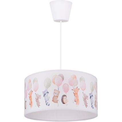 Brilagi - LED żyrandol dziecięcy na przewodzie BOBO 1xE27/60W/230V Ø 35 cm biały/zwierzątka