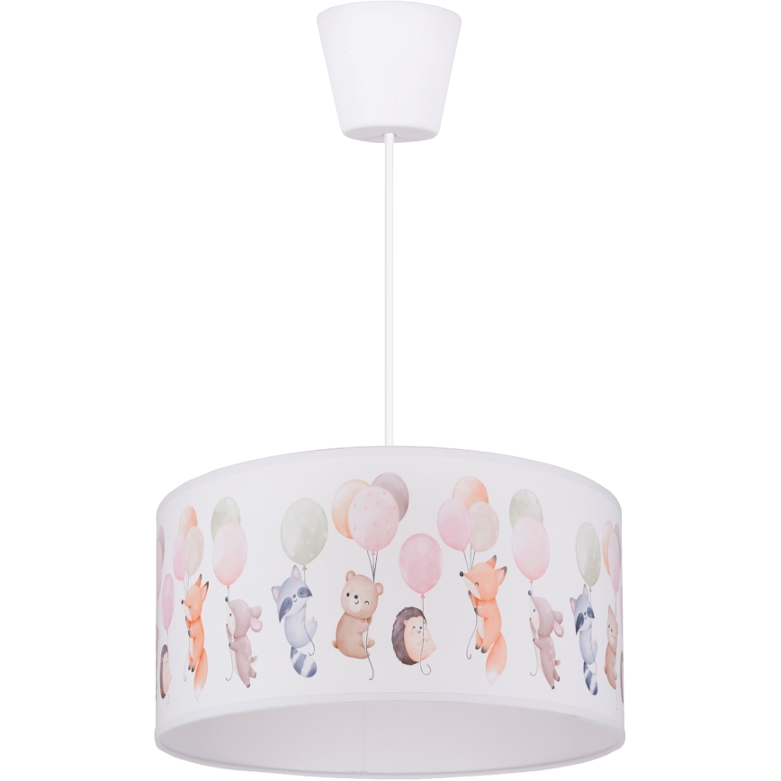 Brilagi - LED żyrandol dziecięcy na przewodzie BOBO 1xE27/60W/230V Ø 35 cm biały/zwierzątka
