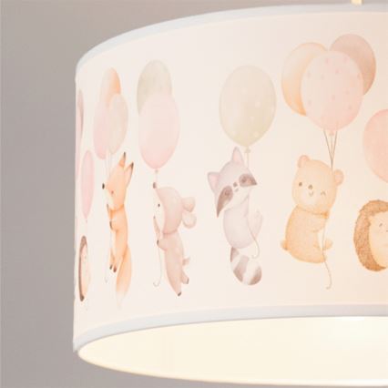 Brilagi - LED żyrandol dziecięcy na przewodzie BOBO 1xE27/60W/230V Ø 35 cm biały/zwierzątka