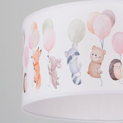 Brilagi - LED żyrandol dziecięcy na przewodzie BOBO 1xE27/60W/230V Ø 35 cm biały/zwierzątka