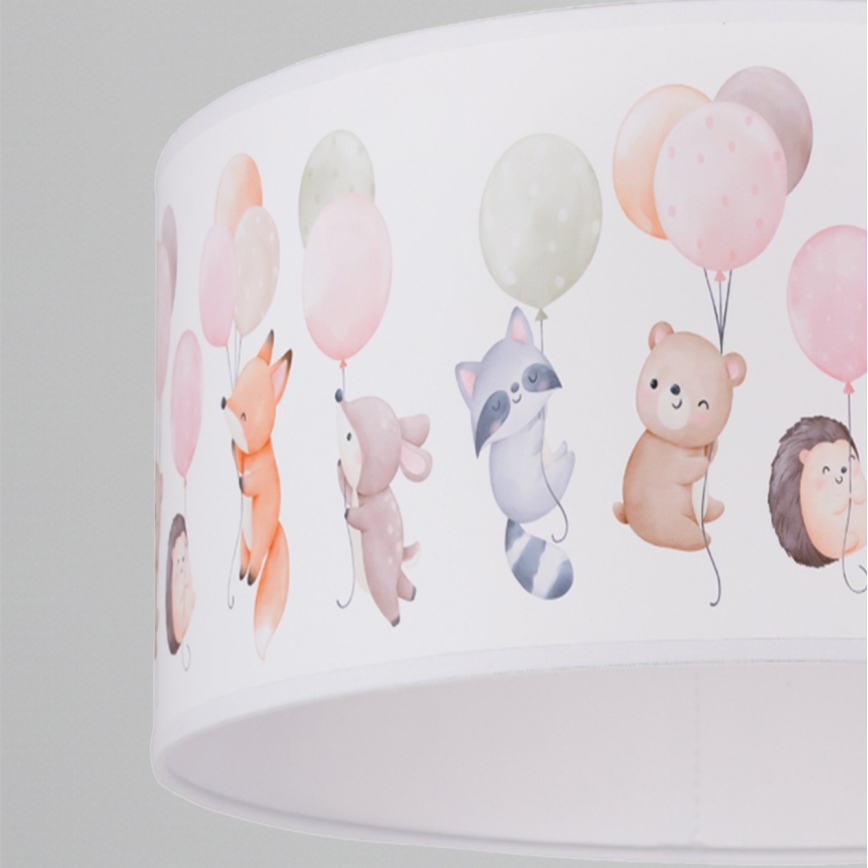 Brilagi - LED żyrandol dziecięcy na przewodzie BOBO 1xE27/60W/230V Ø 35 cm biały/zwierzątka