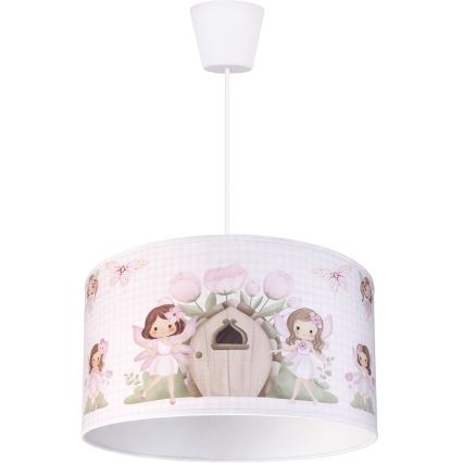 BRILAGI - LED żyrandol dziecięcy na przewodzie BOBO 1xE27/60W/230V Ø 35 cm różowy/wróżki