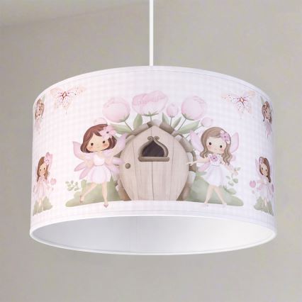 BRILAGI - LED żyrandol dziecięcy na przewodzie BOBO 1xE27/60W/230V Ø 35 cm różowy/wróżki