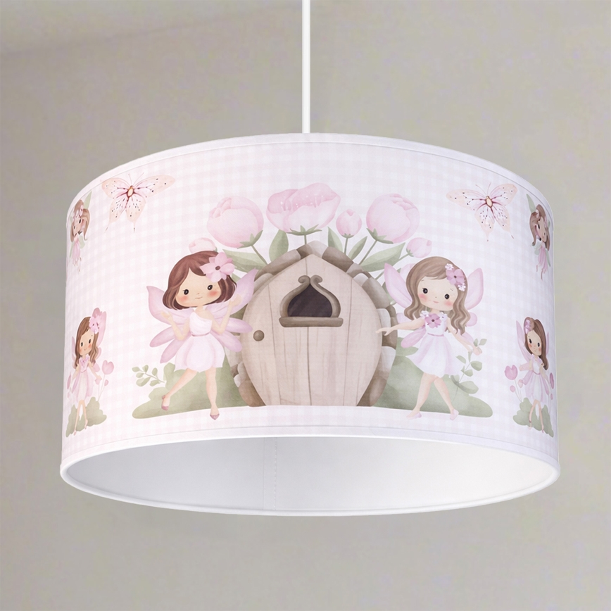 BRILAGI - LED żyrandol dziecięcy na przewodzie BOBO 1xE27/60W/230V Ø 35 cm różowy/wróżki