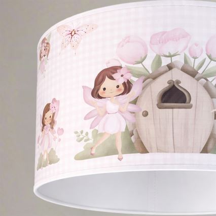 BRILAGI - LED żyrandol dziecięcy na przewodzie BOBO 1xE27/60W/230V Ø 35 cm różowy/wróżki