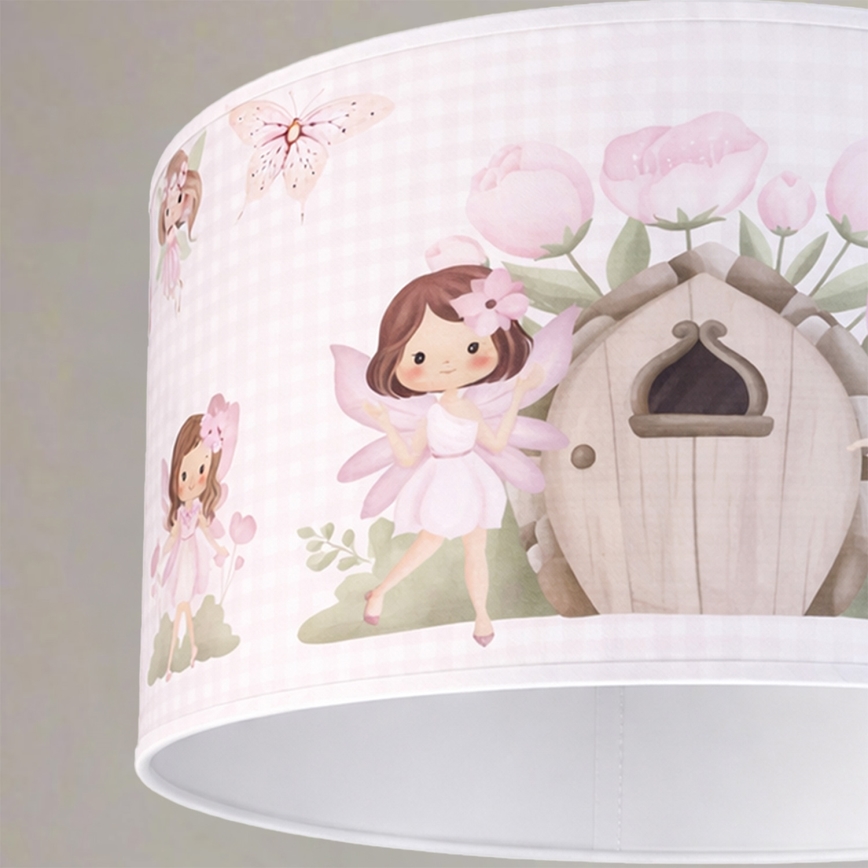 BRILAGI - LED żyrandol dziecięcy na przewodzie BOBO 1xE27/60W/230V Ø 35 cm różowy/wróżki