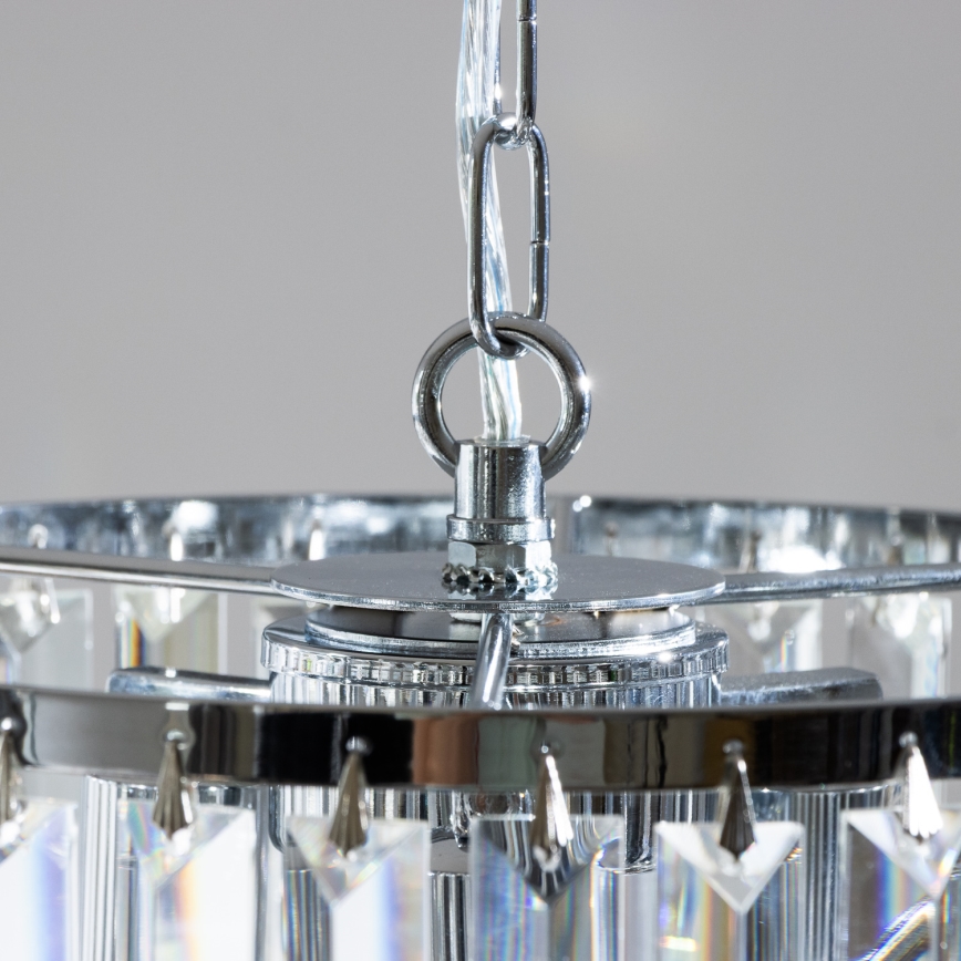 Brilagi - LED Żyrandol kryształowy na łańcuchu MOZART 4xE14/40W/230V chrom błyszczący