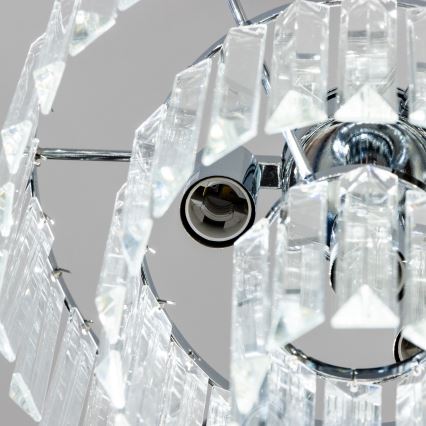 Brilagi - LED Żyrandol kryształowy na łańcuchu MOZART 4xE14/40W/230V chrom błyszczący