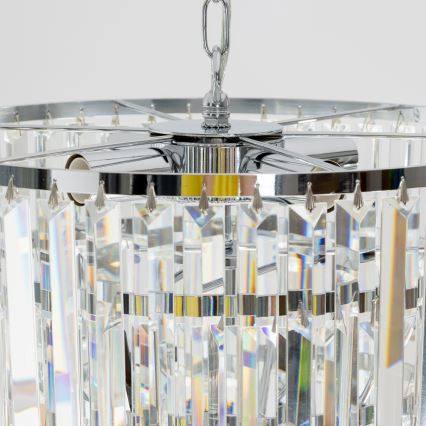 Brilagi - LED Żyrandol kryształowy na łańcuchu MOZART 5xE14/40W/230V chrom błyszczący
