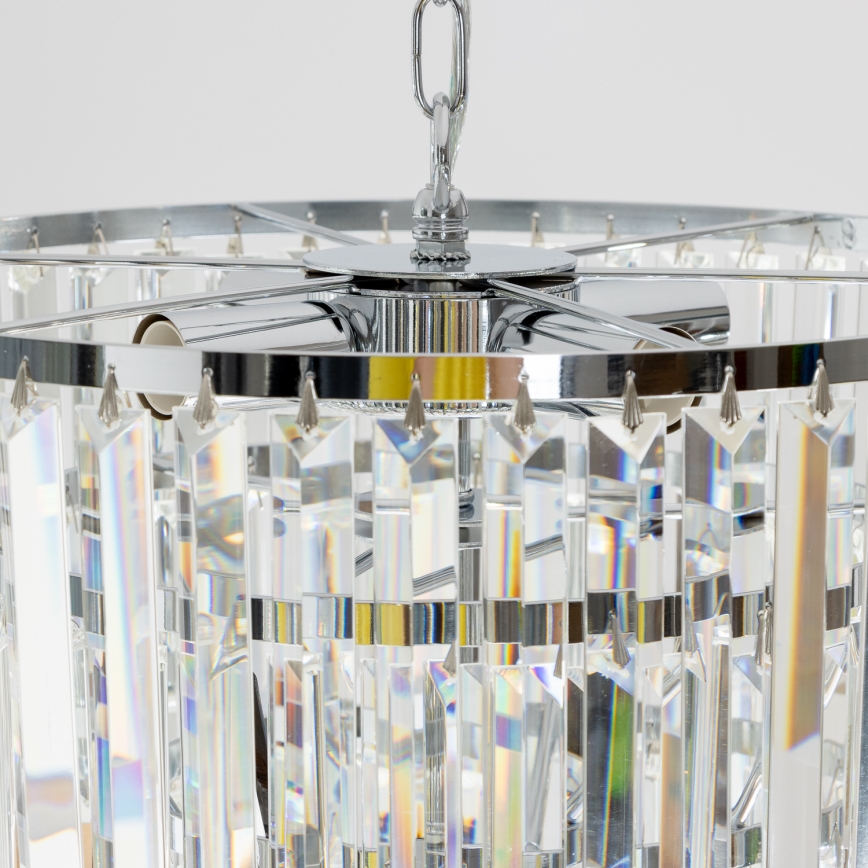 Brilagi - LED Żyrandol kryształowy na łańcuchu MOZART 5xE14/40W/230V chrom błyszczący