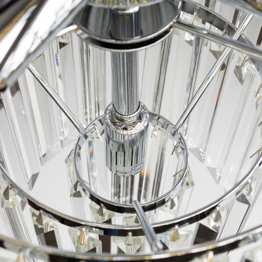 Brilagi - LED Żyrandol kryształowy na łańcuchu MOZART 5xE14/40W/230V chrom błyszczący