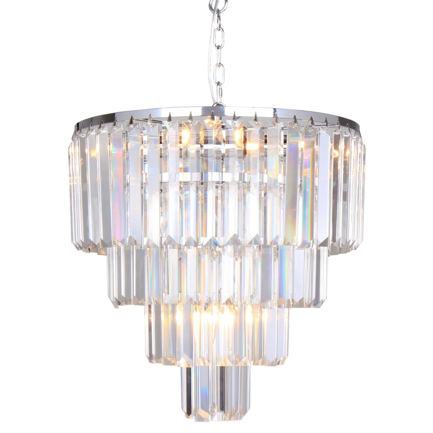 Brilagi - LED Żyrandol kryształowy na łańcuchu MOZART 5xE14/40W/230V chrom błyszczący