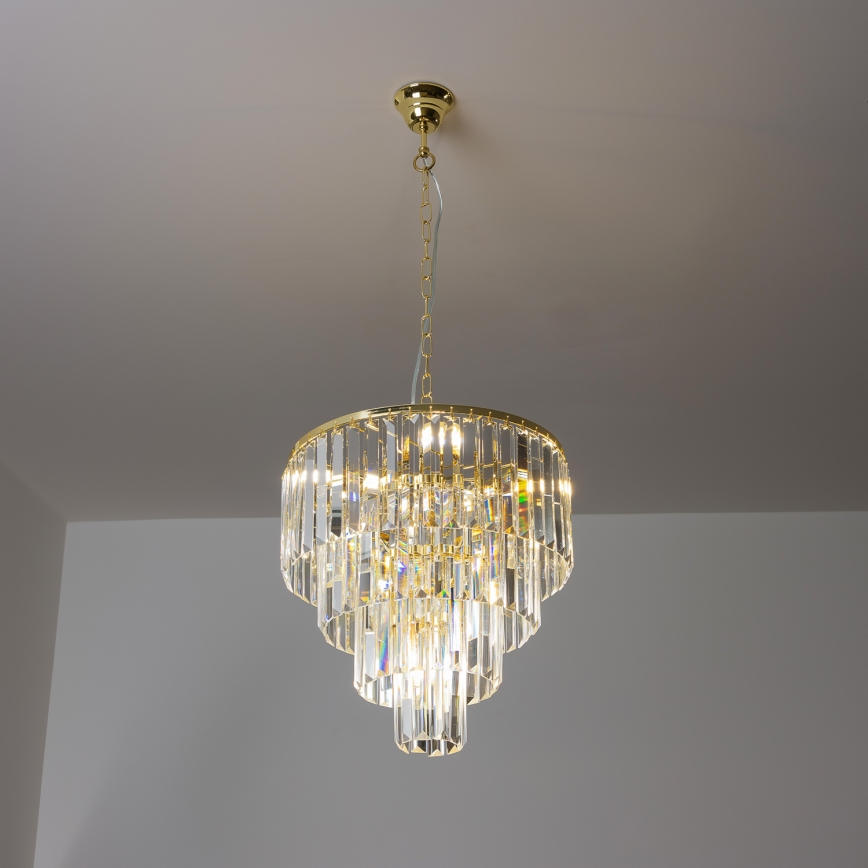Brilagi - LED Żyrandol kryształowy na łańcuchu MOZART 5xE14/40W/230V złoty