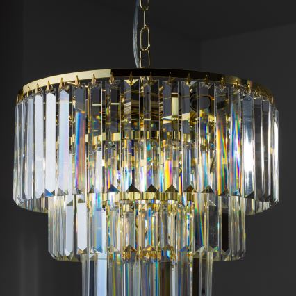 Brilagi - LED Żyrandol kryształowy na łańcuchu MOZART 5xE14/40W/230V złoty