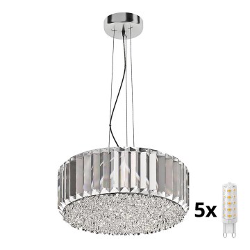 Brilagi - LED Żyrandol kryształowy na lince GLAMOUR 5xG9/42W/230V