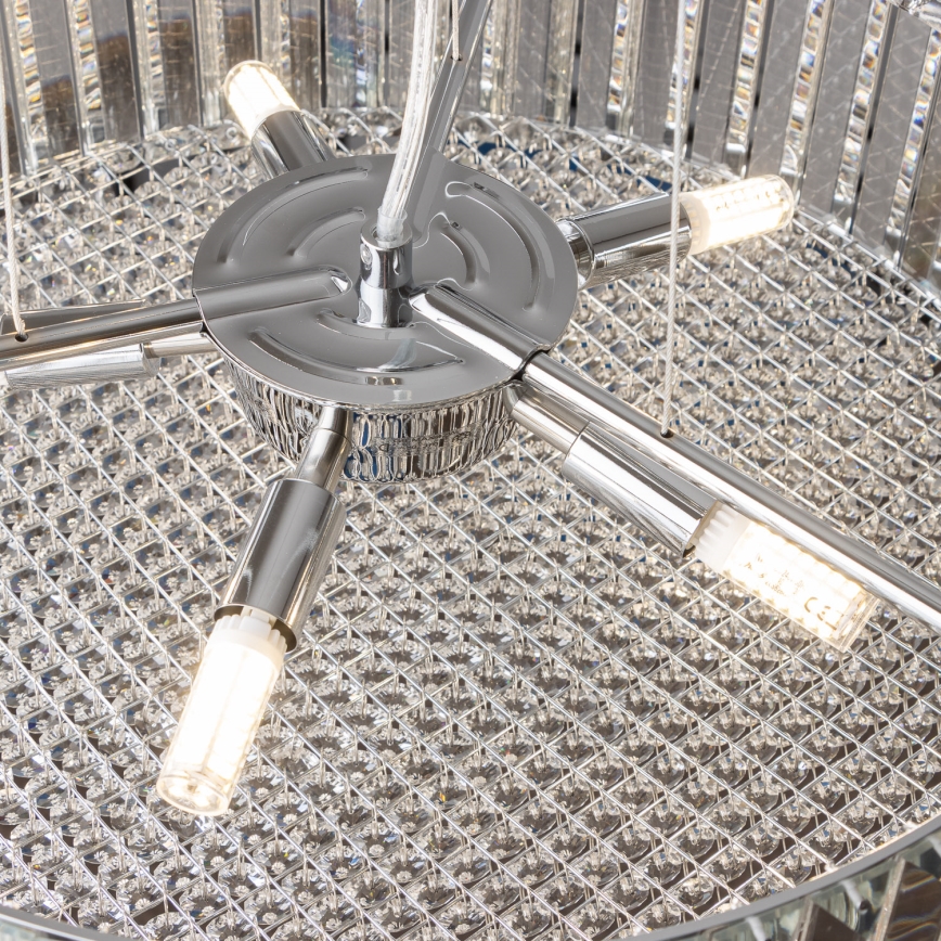 Brilagi - LED Żyrandol kryształowy na lince GLAMOUR 5xG9/42W/230V