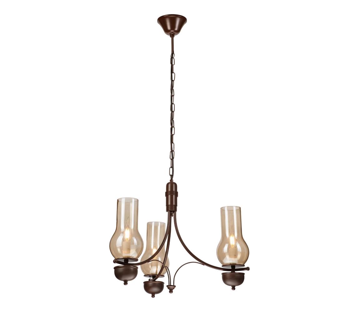Brilagi - LED żyrandol na łańcuchu COTTAGE 3xE14/40W/230V bukowy/brązowy/dymny beżowy