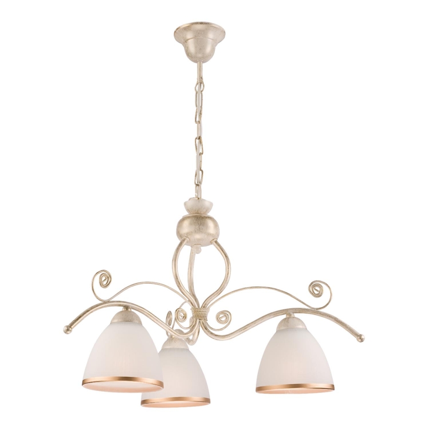 Brilagi - LED żyrandol na łańcuchu ANTICO 3xE27/60W/230V 3000K biała patyna