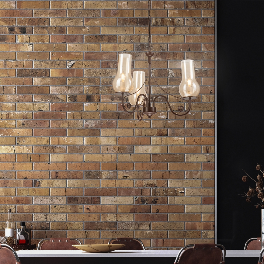 Brilagi - LED Żyrandol na łańcuchu COTTAGE 3xE14/40W/230V brązowy