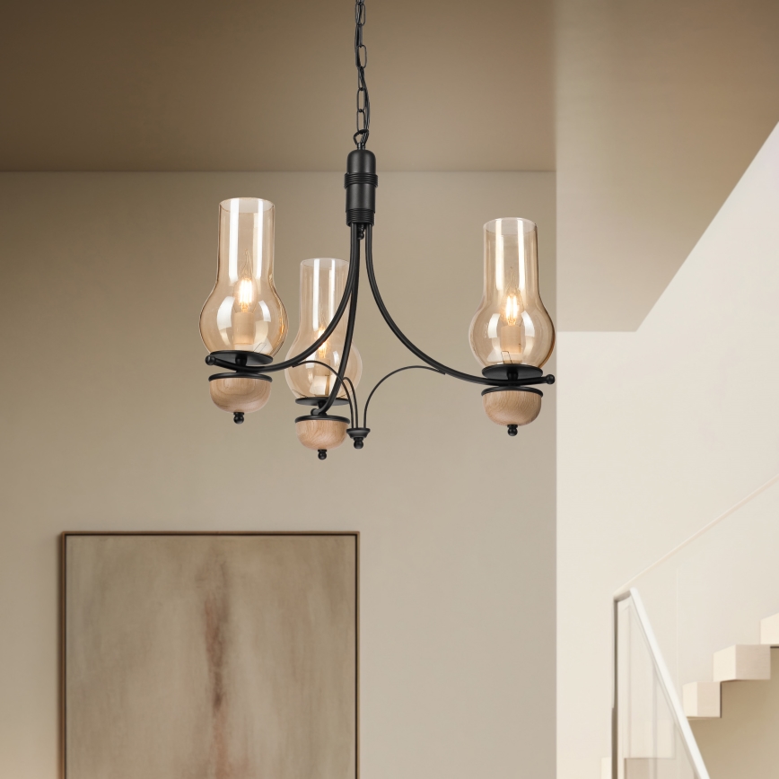 Brilagi - LED Żyrandol na łańcuchu COTTAGE 3xE14/40W/230V buk/brązowy