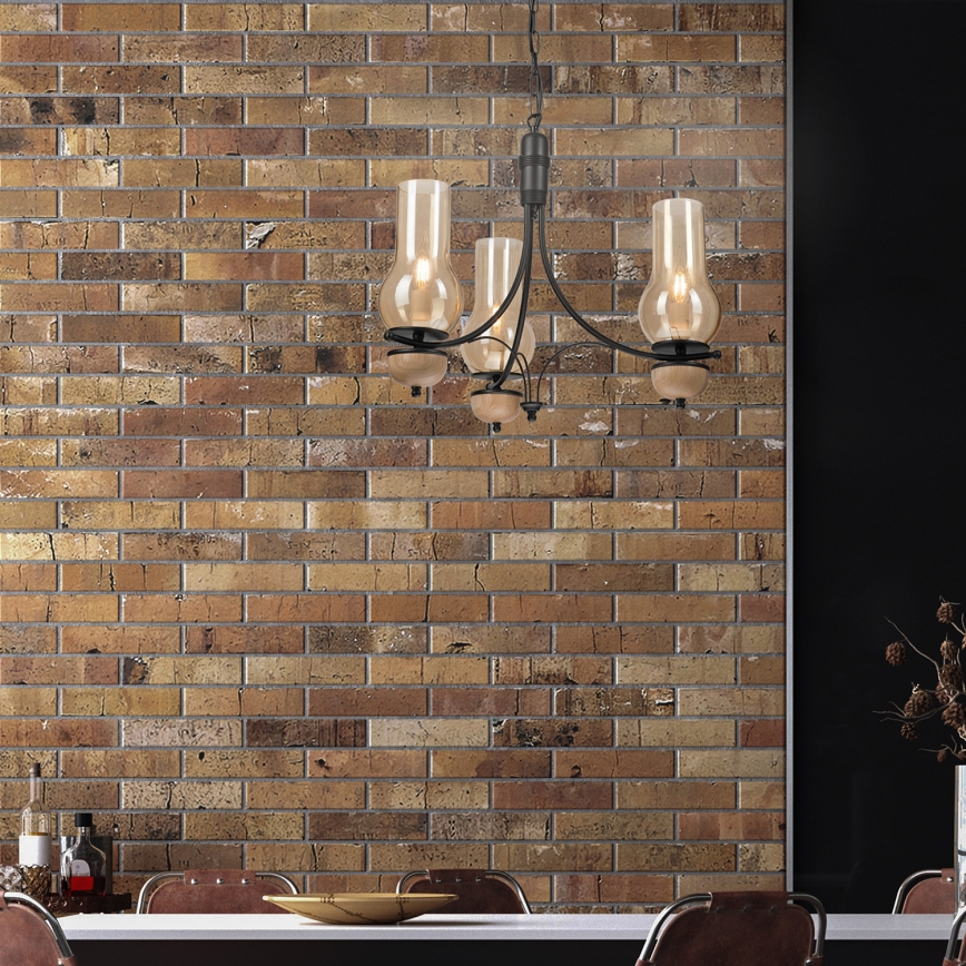 Brilagi - LED Żyrandol na łańcuchu COTTAGE 3xE14/40W/230V buk/brązowy