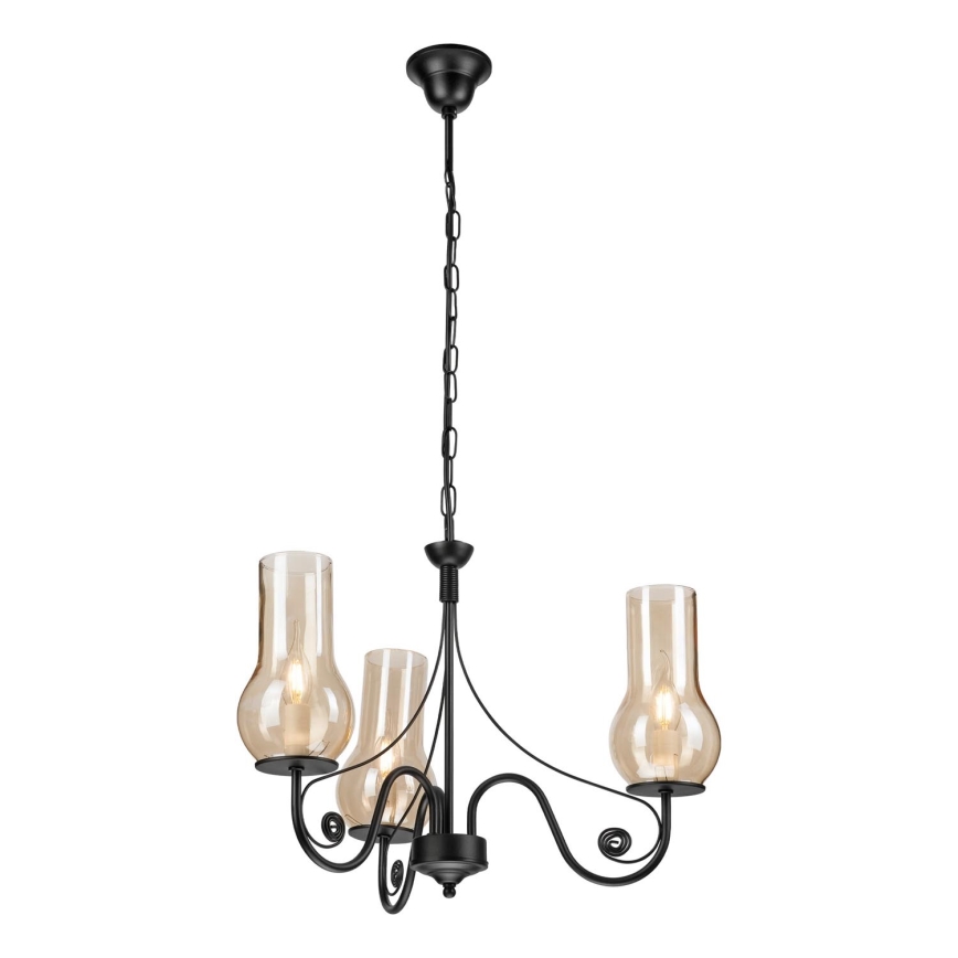 Brilagi - LED Żyrandol na łańcuchu COTTAGE 3xE14/40W/230V czarny/brązowy