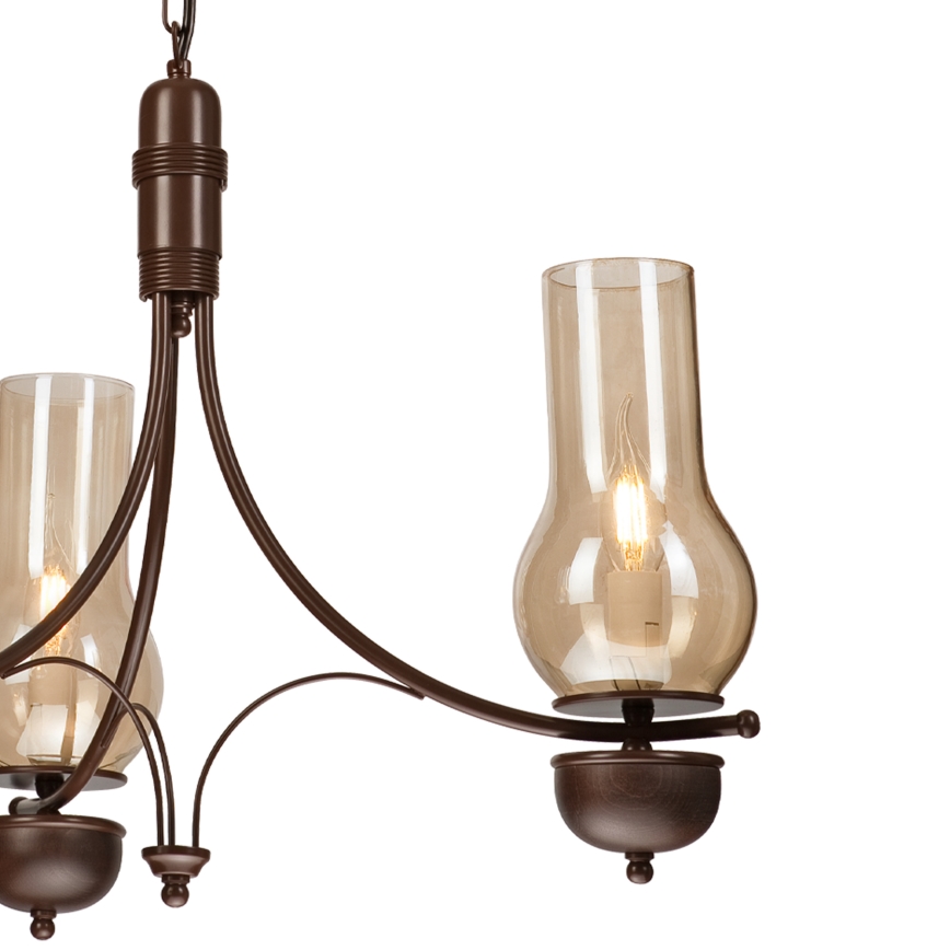 Brilagi - LED Żyrandol na łańcuchu COTTAGE 3xE14/40W/230V dąb/brązowy