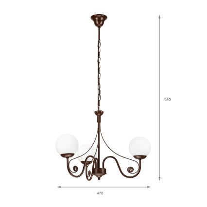 Brilagi - LED Żyrandol na łańcuchu COTTAGE 3xG9/40W/230V brązowy/biały