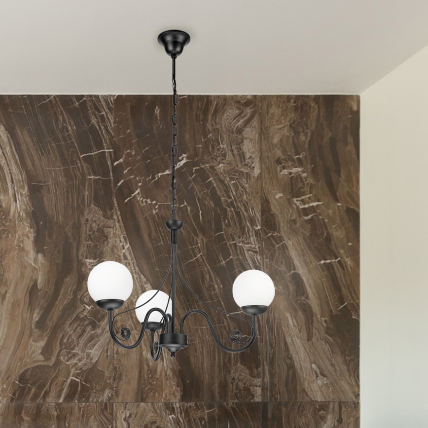 Brilagi - LED Żyrandol na łańcuchu COTTAGE 3xG9/40W/230V czarny/biały
