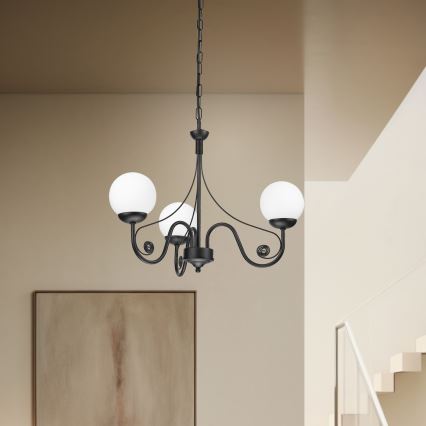 Brilagi - LED Żyrandol na łańcuchu COTTAGE 3xG9/40W/230V czarny/biały