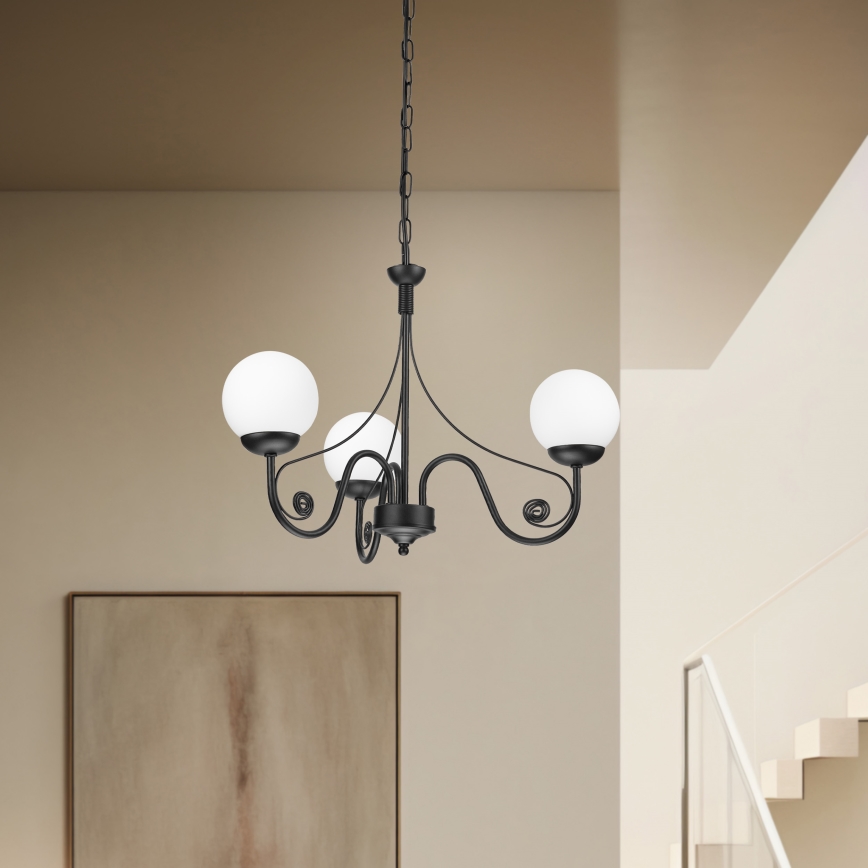 Brilagi - LED Żyrandol na łańcuchu COTTAGE 3xG9/40W/230V czarny/biały