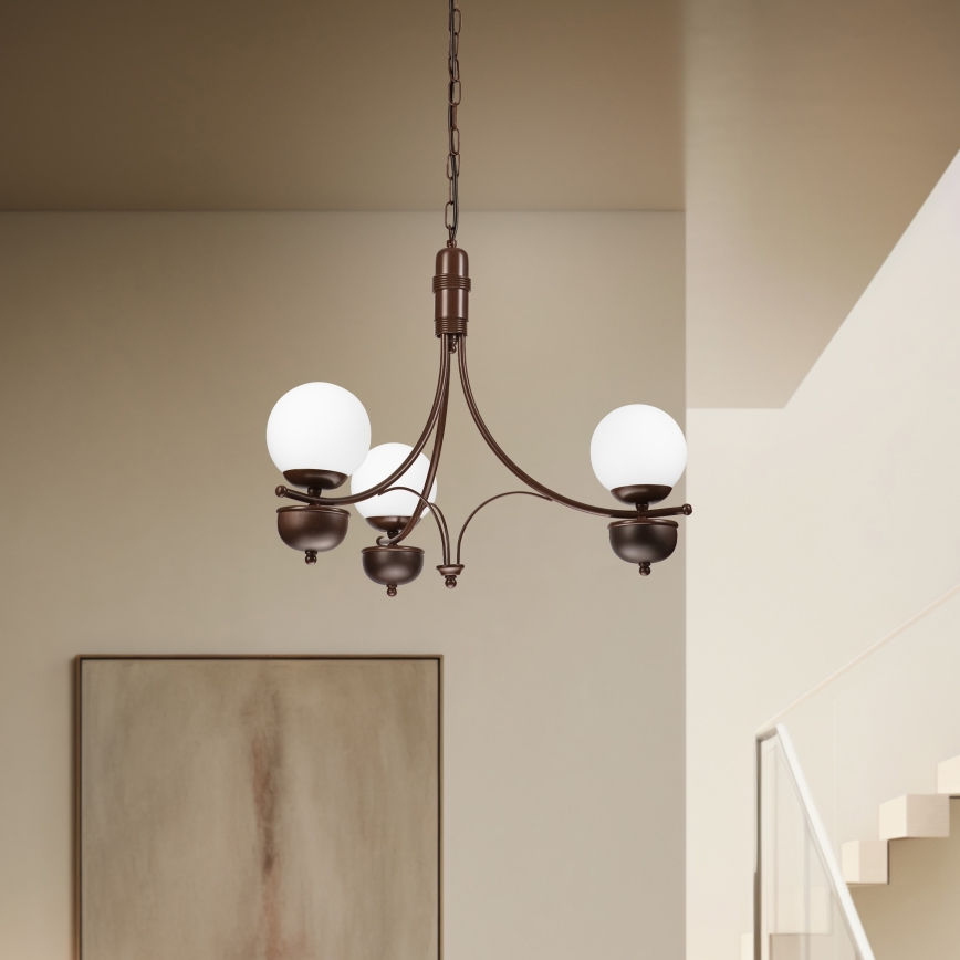 Brilagi - LED Żyrandol na łańcuchu COTTAGE 3xG9/40W/230V dąb/biały