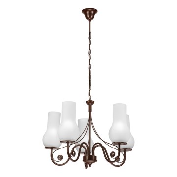 Brilagi - LED Żyrandol na łańcuchu COTTAGE 5xE14/40W/230V brązowy/biały