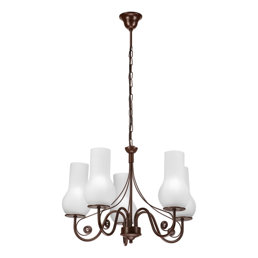 Brilagi - LED Żyrandol na łańcuchu COTTAGE 5xE14/40W/230V brązowy/biały