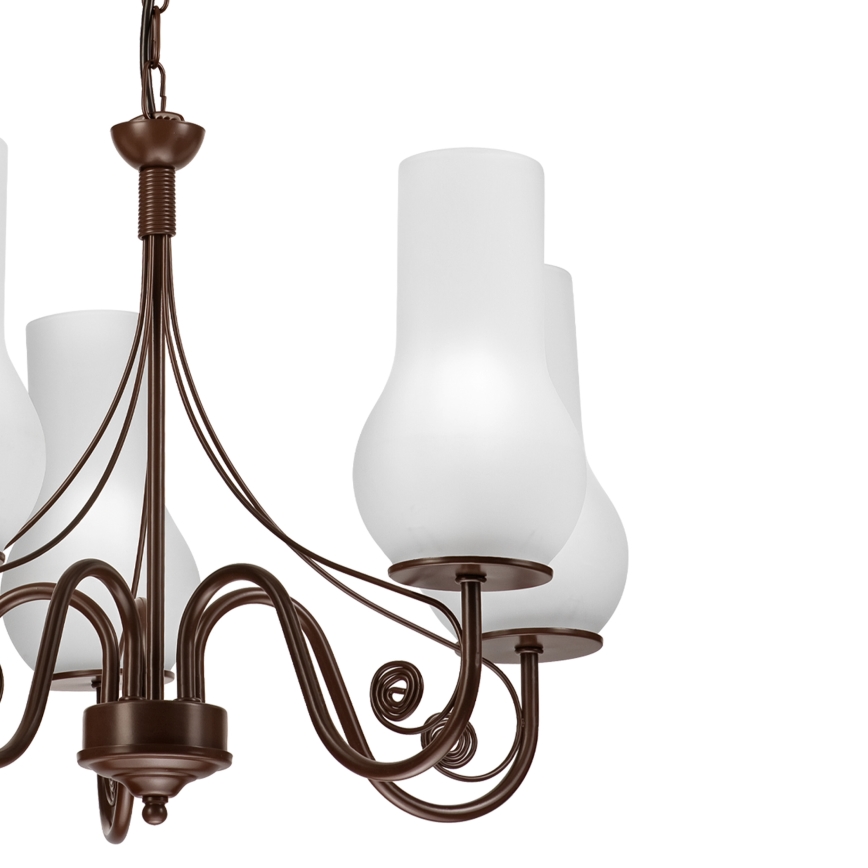 Brilagi - LED Żyrandol na łańcuchu COTTAGE 5xE14/40W/230V brązowy/biały