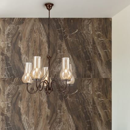 Brilagi - LED Żyrandol na łańcuchu COTTAGE 5xE14/40W/230V brązowy