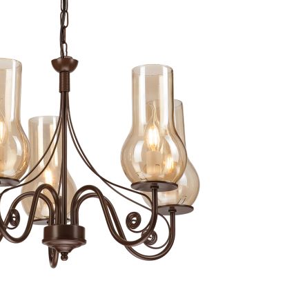 Brilagi - LED Żyrandol na łańcuchu COTTAGE 5xE14/40W/230V brązowy