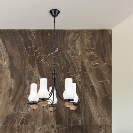 Brilagi - LED Żyrandol na łańcuchu COTTAGE 5xE14/40W/230V buk/biały