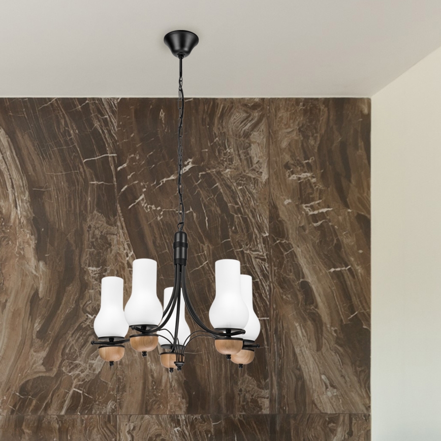 Brilagi - LED Żyrandol na łańcuchu COTTAGE 5xE14/40W/230V buk/biały