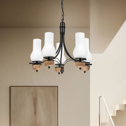 Brilagi - LED Żyrandol na łańcuchu COTTAGE 5xE14/40W/230V buk/biały