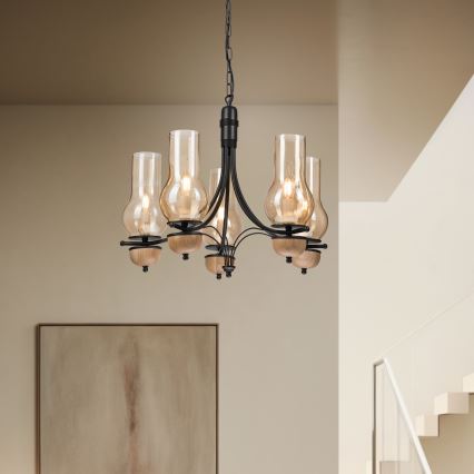 Brilagi - LED Żyrandol na łańcuchu COTTAGE 5xE14/40W/230V buk/brązowy