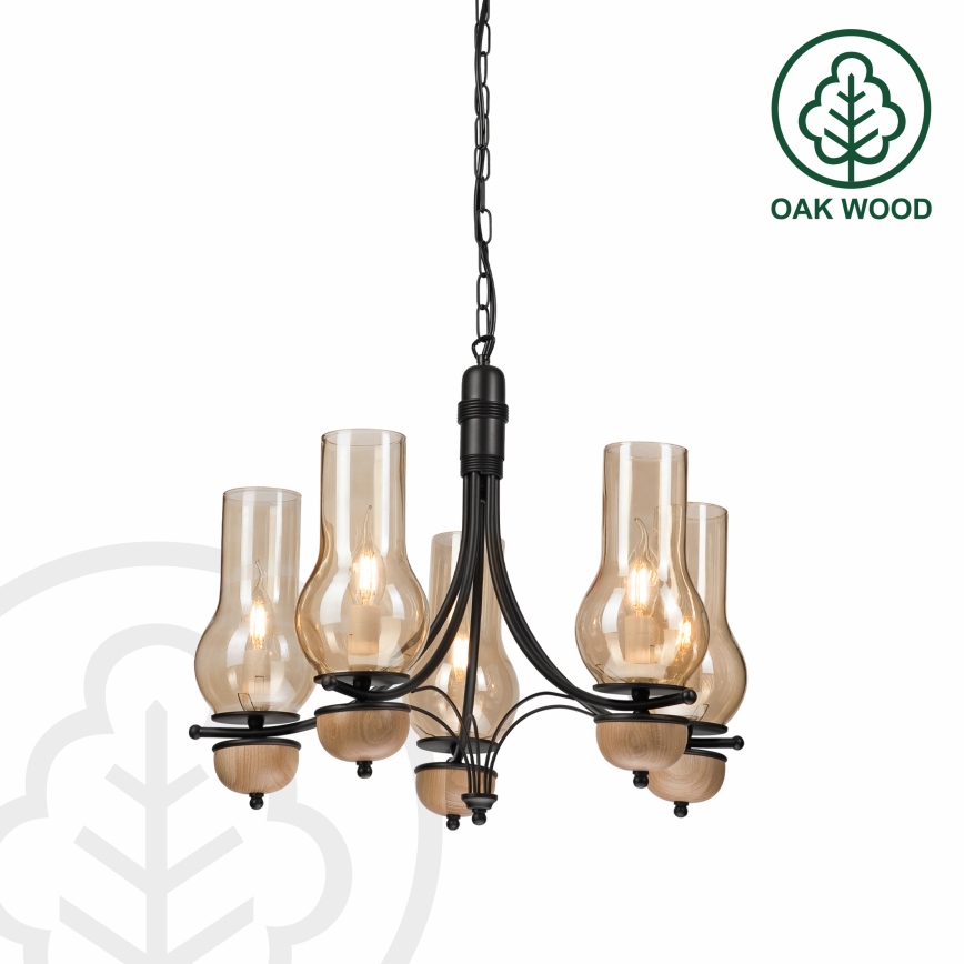 Brilagi - LED Żyrandol na łańcuchu COTTAGE 5xE14/40W/230V buk/brązowy