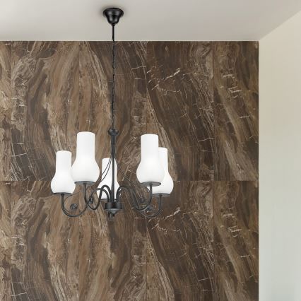 Brilagi - LED Żyrandol na łańcuchu COTTAGE 5xE14/40W/230V czarny/biały