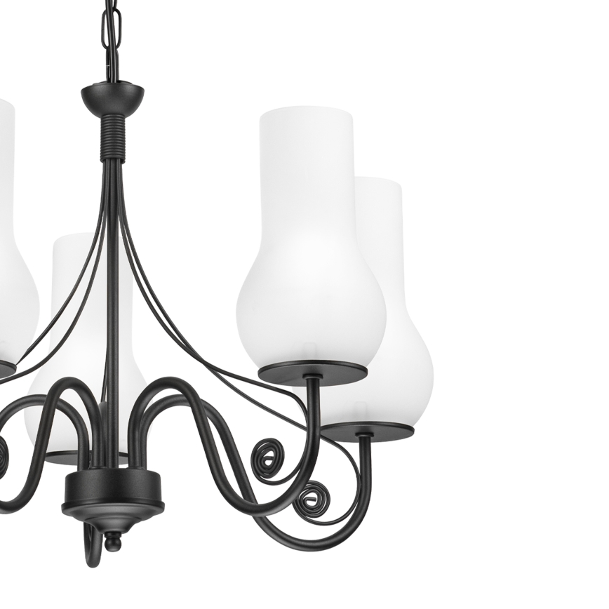Brilagi - LED Żyrandol na łańcuchu COTTAGE 5xE14/40W/230V czarny/biały