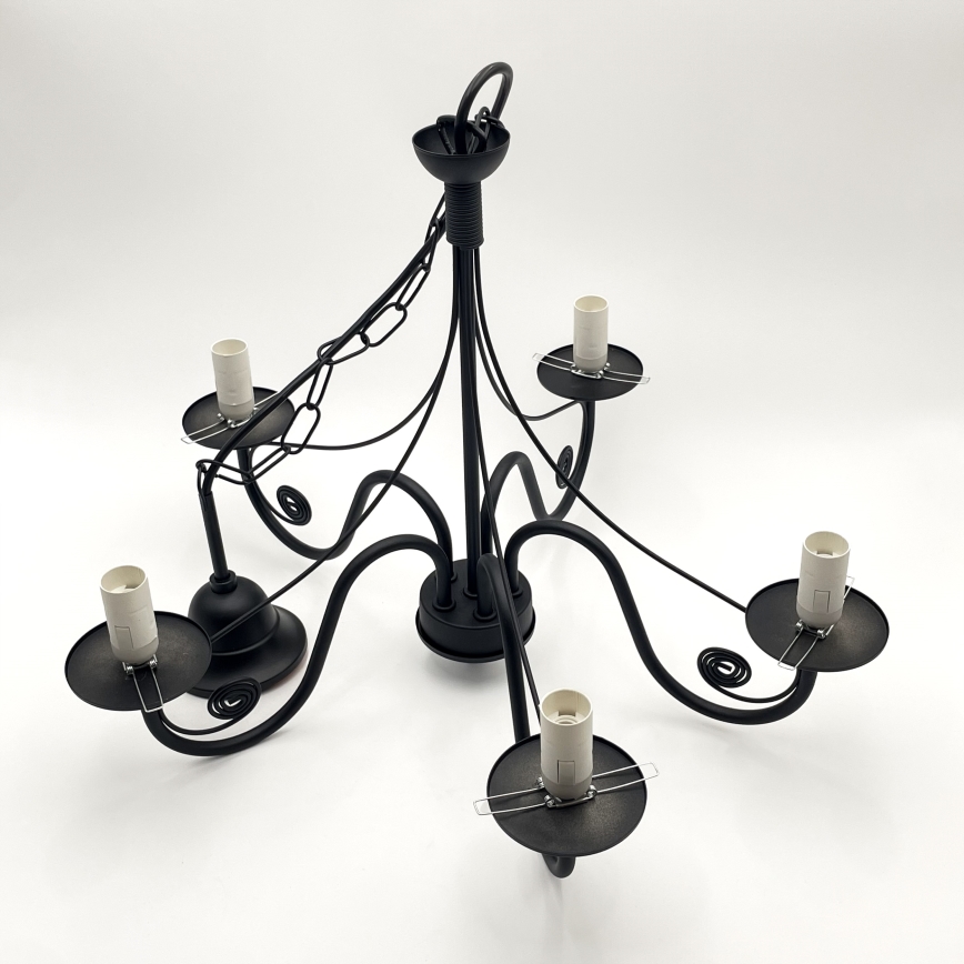 Brilagi - LED Żyrandol na łańcuchu COTTAGE 5xE14/40W/230V czarny/biały