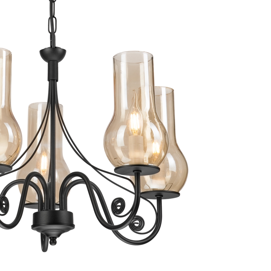 Brilagi - LED Żyrandol na łańcuchu COTTAGE 5xE14/40W/230V czarny/brązowy