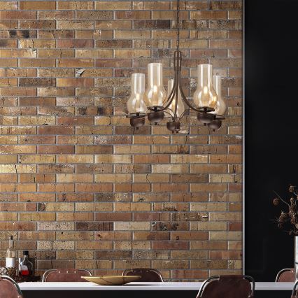 Brilagi - LED Żyrandol na łańcuchu COTTAGE 5xE14/40W/230V dąb/brązowy