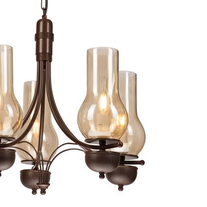 Brilagi - LED Żyrandol na łańcuchu COTTAGE 5xE14/40W/230V dąb/brązowy