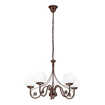 Brilagi - LED Żyrandol na łańcuchu COTTAGE 5xG9/40W/230V brązowy/biały